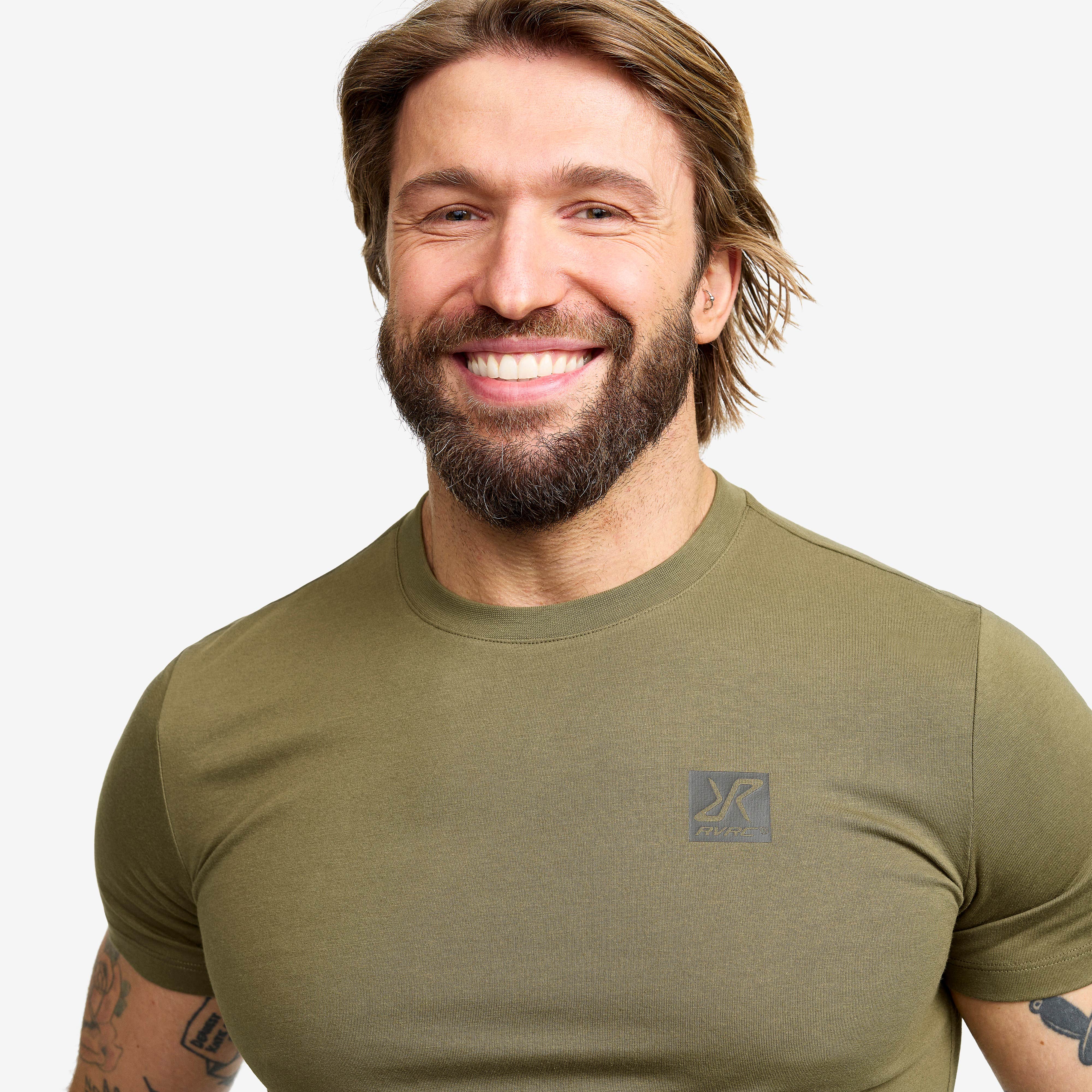 Easy Graphic Logo T-shirt Slim Fit Herre Burnt Olive