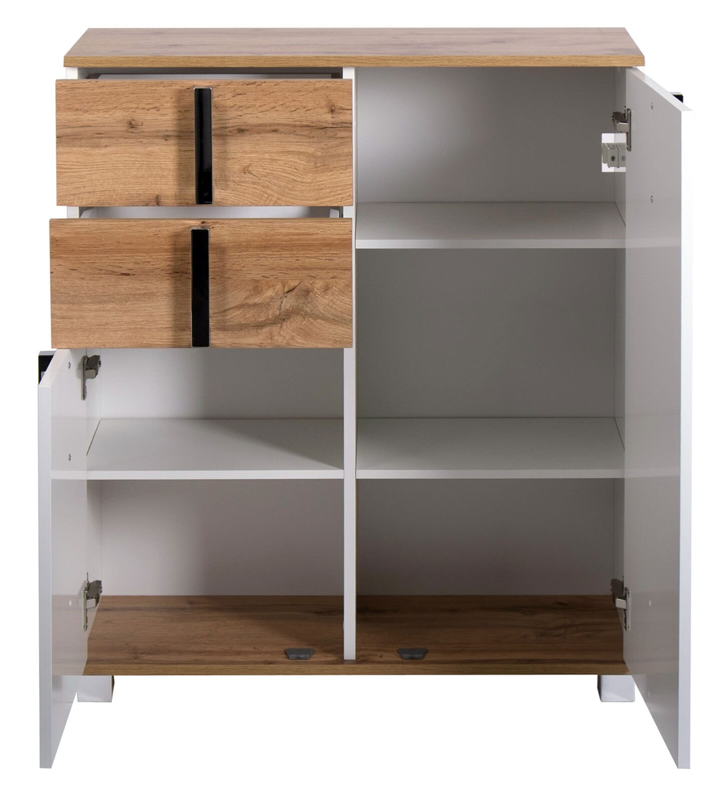 Kommode LUCA 80,6 x 94,8 cm weiß/ Eiche Landhaus