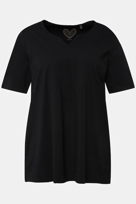 T-Shirt, A-Linie, Tunika-Ausschnitt, Halbarm