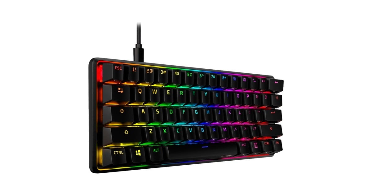 HyperXAlloy Origins 60, gaming toetsenbord  (Zwart, US lay-out, HyperX Red, RGB leds, 60%, PBT double-shot)