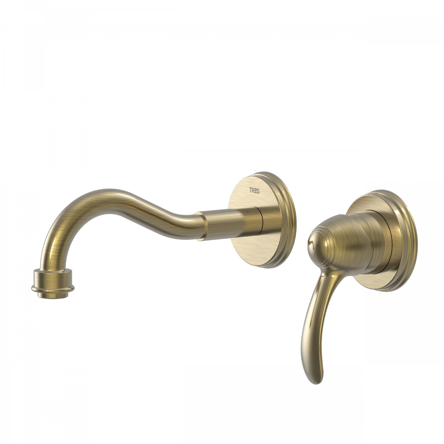 Tres Clasic inbouw wastafelkraan 21cm verouderd messing