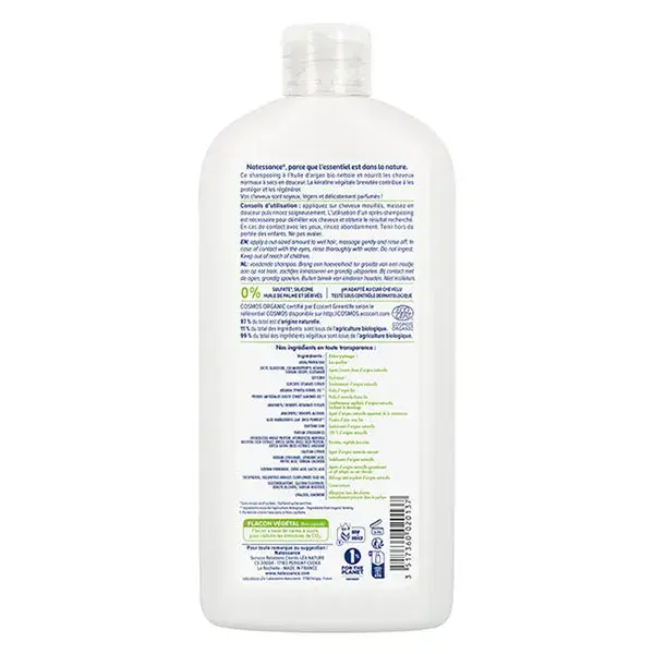 Shampoo Nutritivo Natessance com Óleo de Argan Orgânico e Queratina Vegetal 500ml