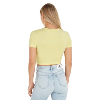 Tee-shirt à manches courtes femme Twisted Cropped CALVIN KLEIN