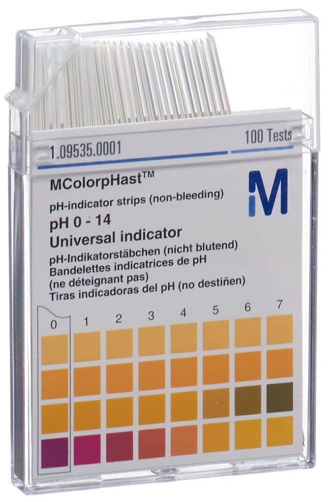 MERCK Indikator Stäbchen<br>100 Stück, pH 0-14