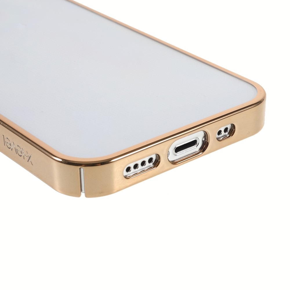 iPhone 13 Hardcase Hülle mit Galvanisiertem Rahmen - Gold / Transparent