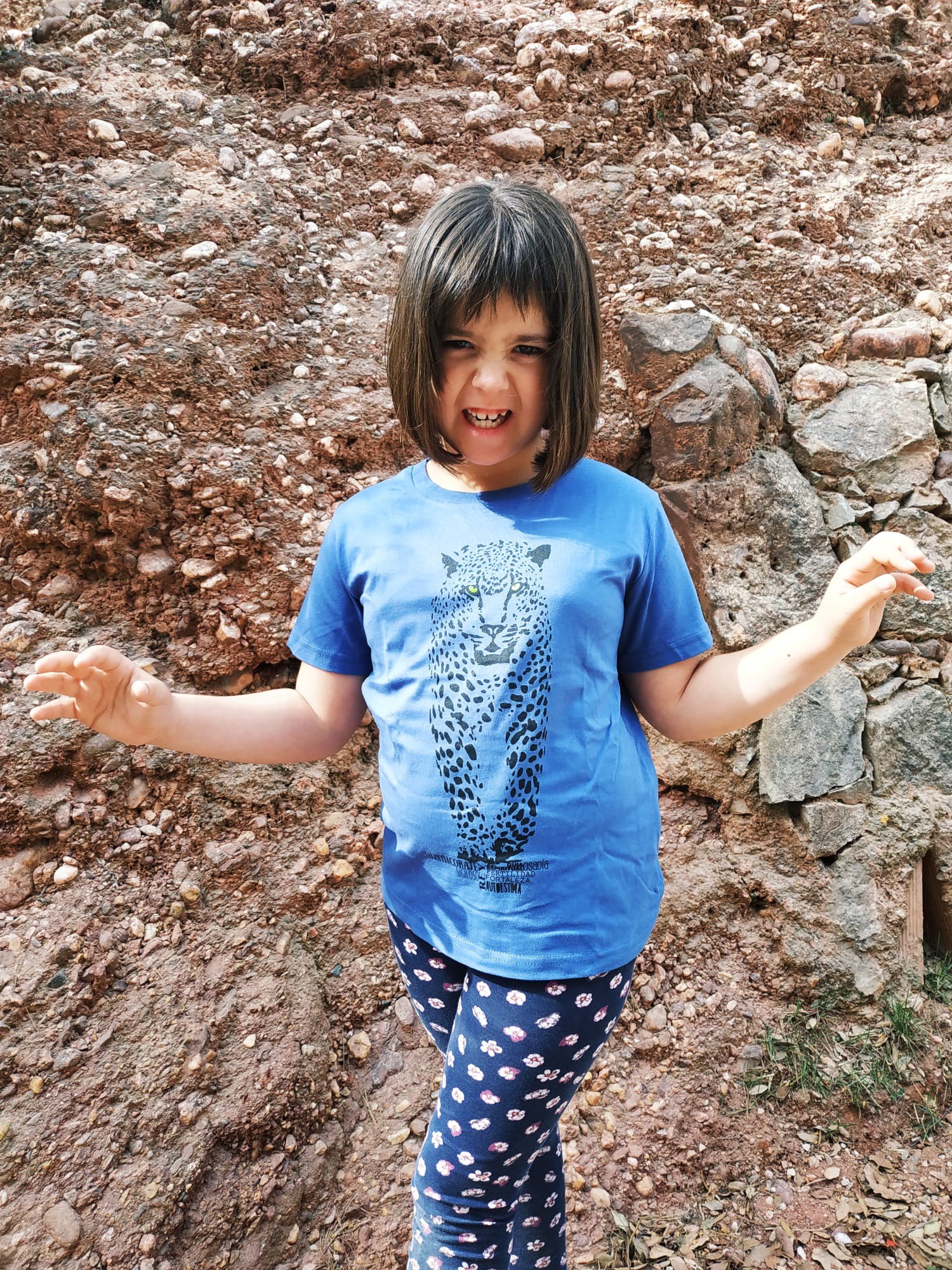 Camiseta Jaguar para meninos/meninas, azul