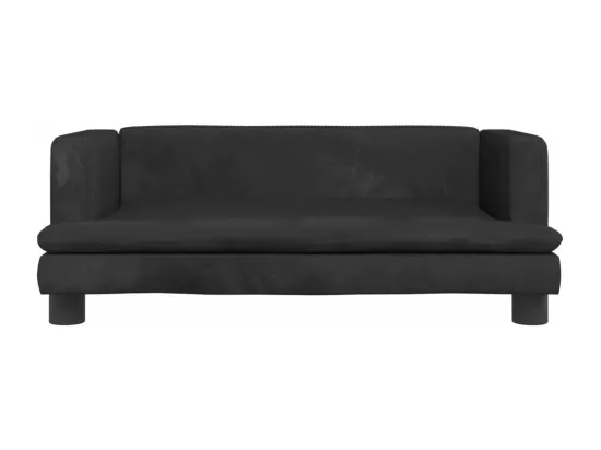 Canapé pour enfants noir 80x45x30 cm velours