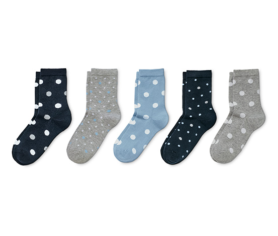 5 Paar Socken, gepunktet
