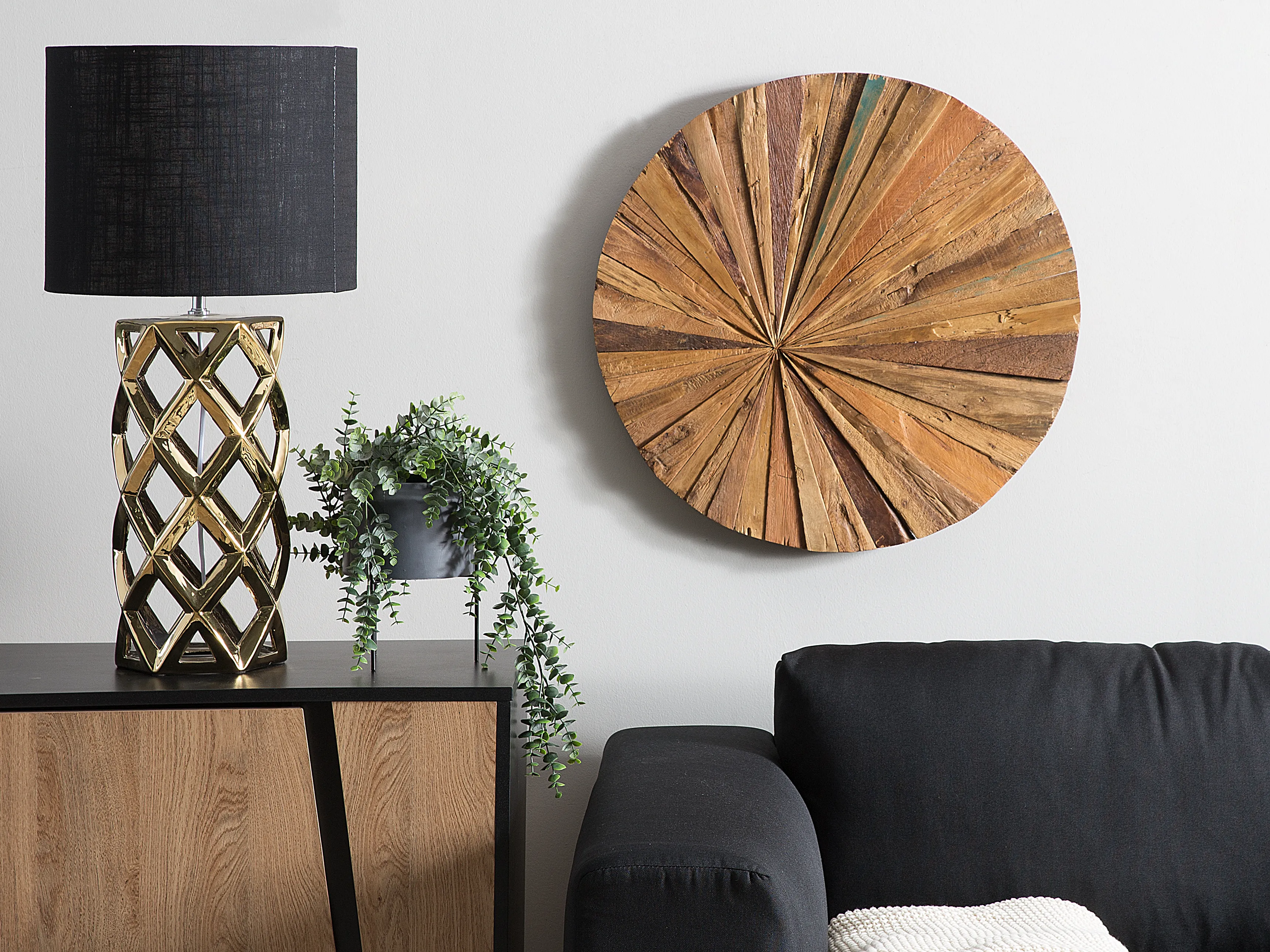 Wanddecoratie MORELIA Teakhout 60 cm Bruin