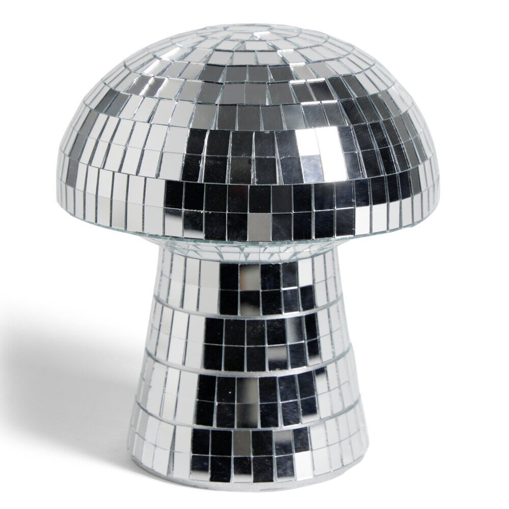 Champignon disco en plastique argenté Ø16xH17,5cm