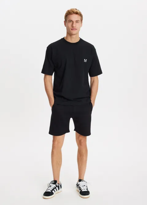 Korte broek jogger met logo zwart (ZWART)