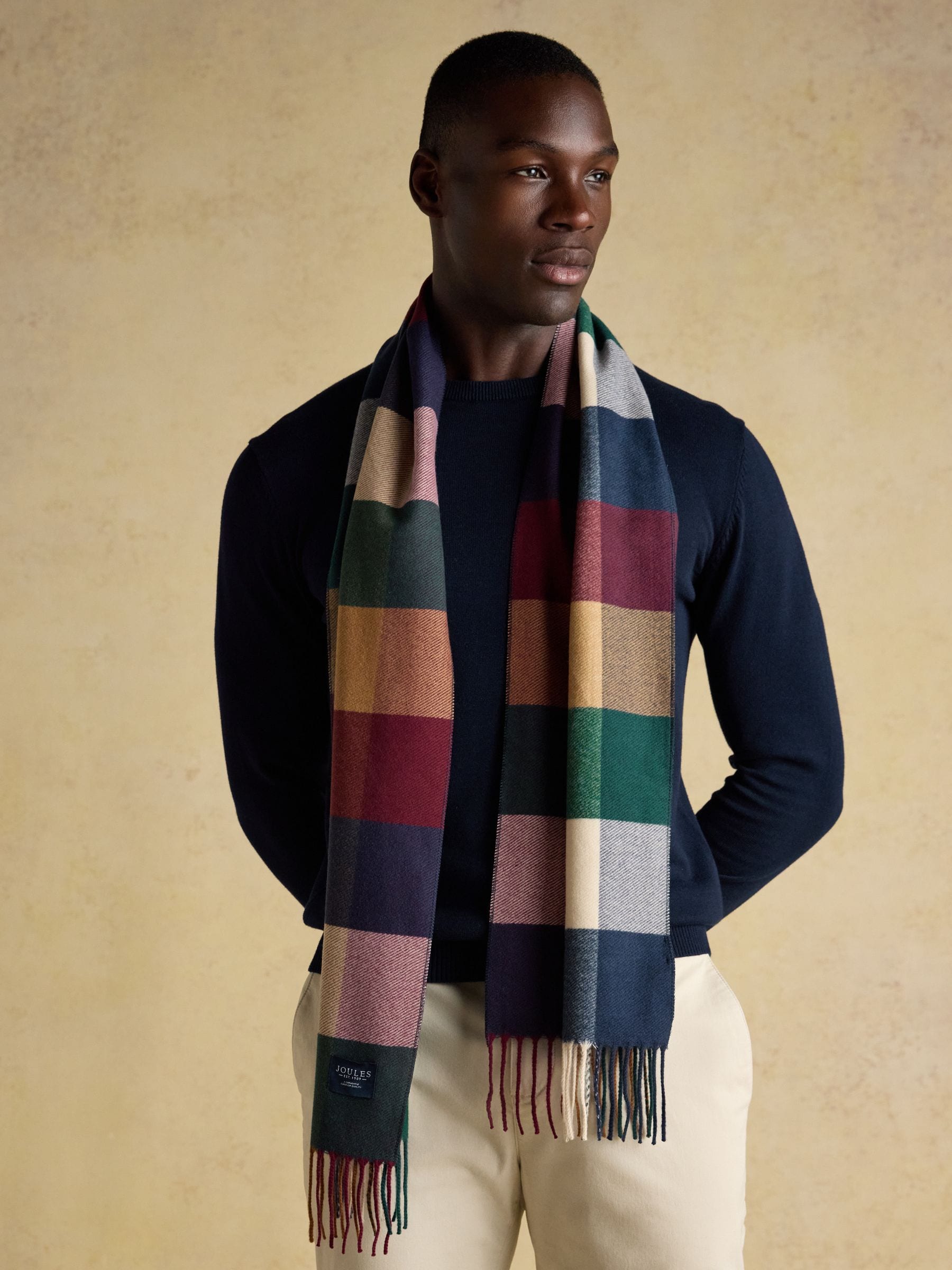 Blauwgroen - Joules Langtree Check Scarf