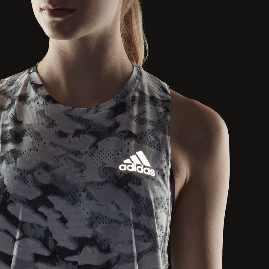 adidas Débardeur Fast Graphic - Gris/Blanc Femme