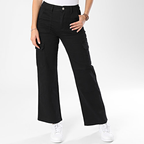 Pantalon Cargo Flare Femme Noir