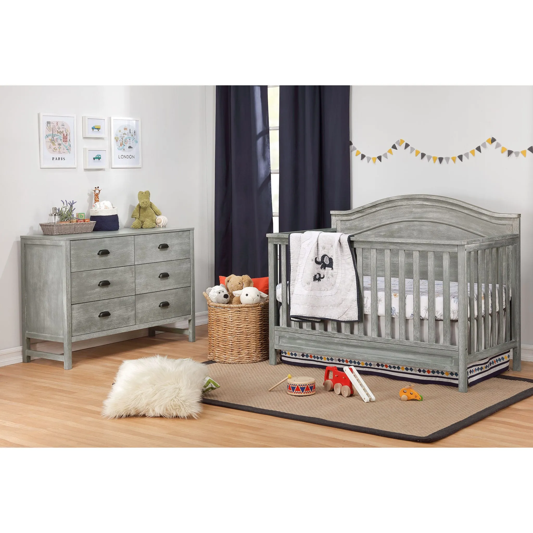 DaVinci Bureau 6 Tiroirs Fairway - Cottage Gris