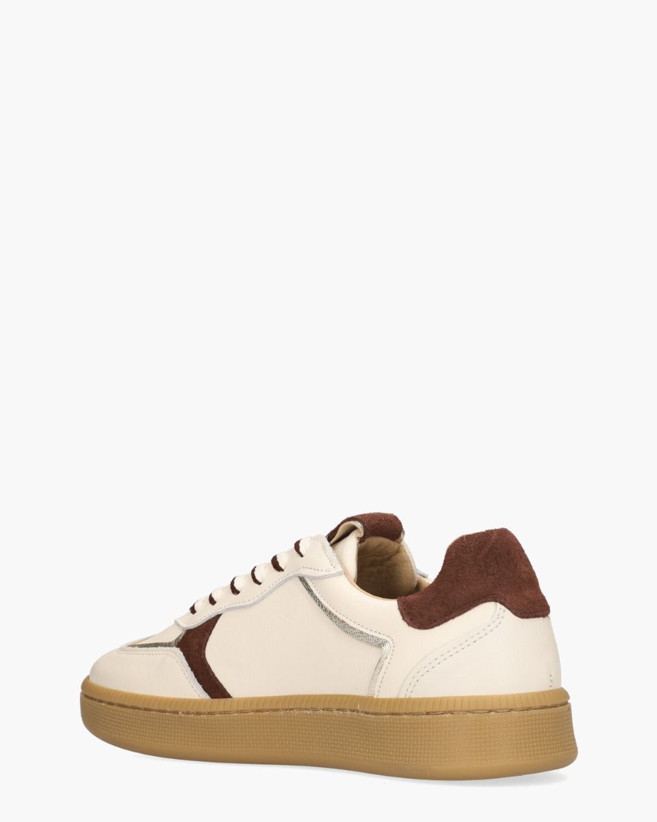 DWRS Label Mirabel Off-White/Bordeauxrood Damessneakers