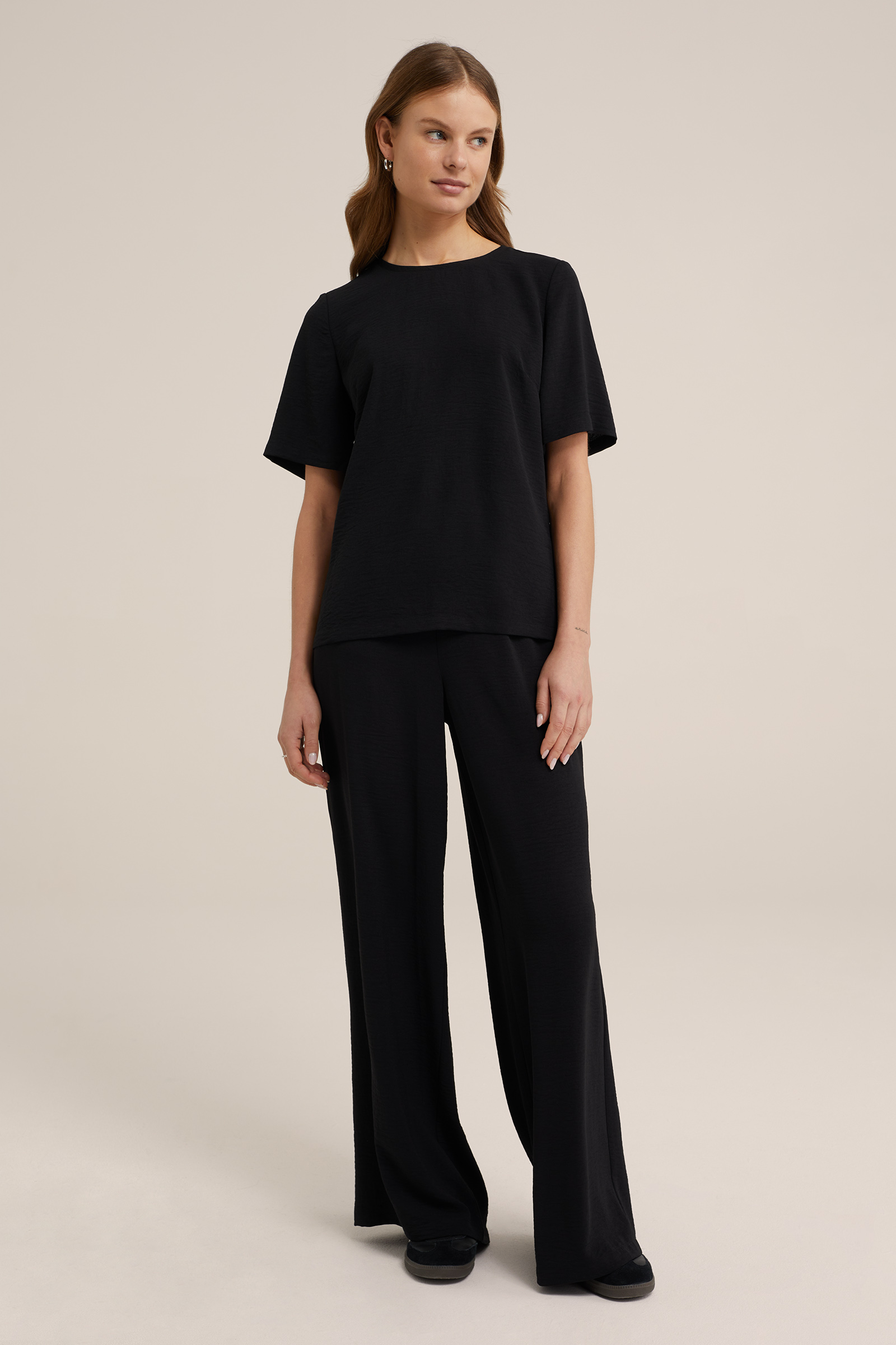 geweven top WE Fashion Zwart
