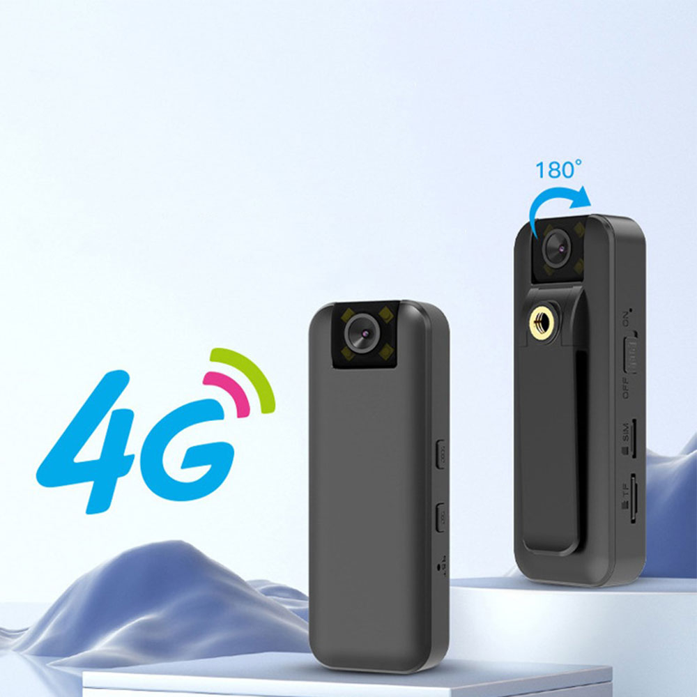 Mini 1080p Kamera mit Sprachaufzeichnung / MicroSD und SIM-Slot / 180° Blickwinkel / Nachtsicht / 4G (5000mAh) - Schwarz