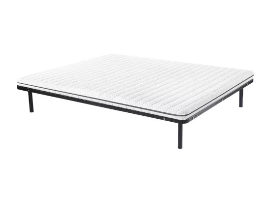 Ensemble 140 x 190 cm cadre à lattes + matelas mousse déhoussable ép.10cm - NASUS de YSMÉE