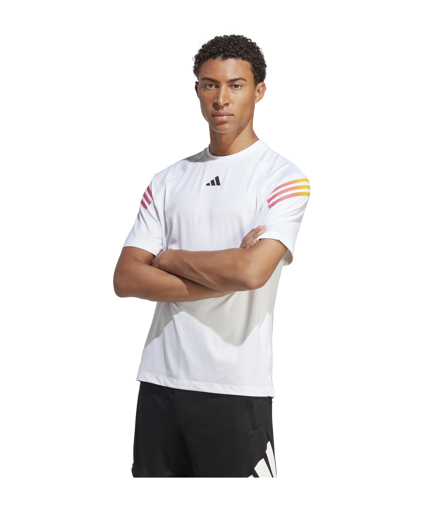 adidas 3-Stripes T-Shirt Weiss Pink Gelb