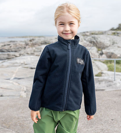 Didriksons Fleecejacke - Muskatnuss - Dark Nacht Blue