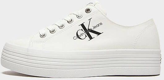 Calvin Klein Vulcanized Flatform Laceup Lage sneakers Dames Wit