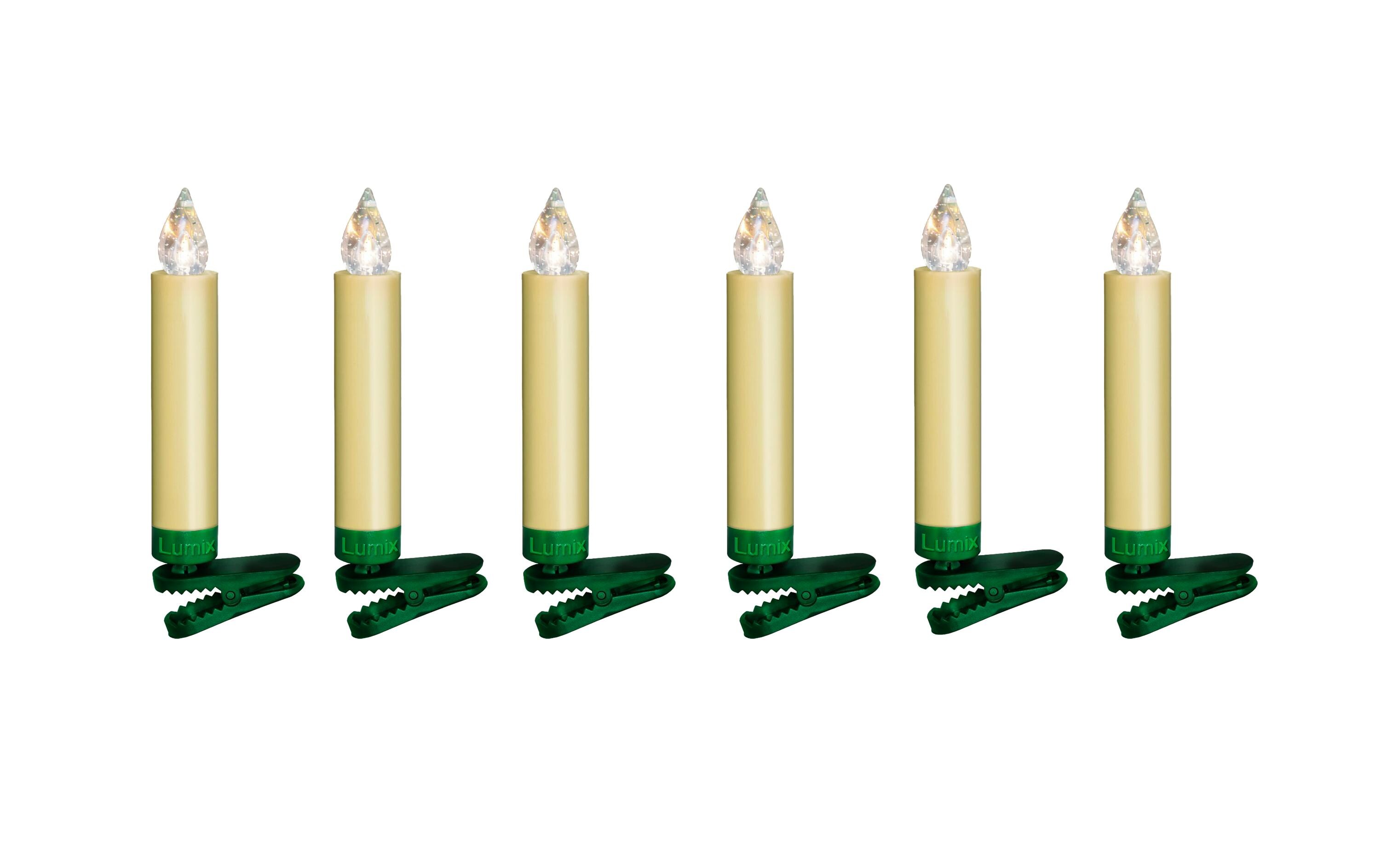 LED Baumkerze SuperLight Mini, Elfenbein, 6er-SetErweiterungsset LED Christbaumkerze