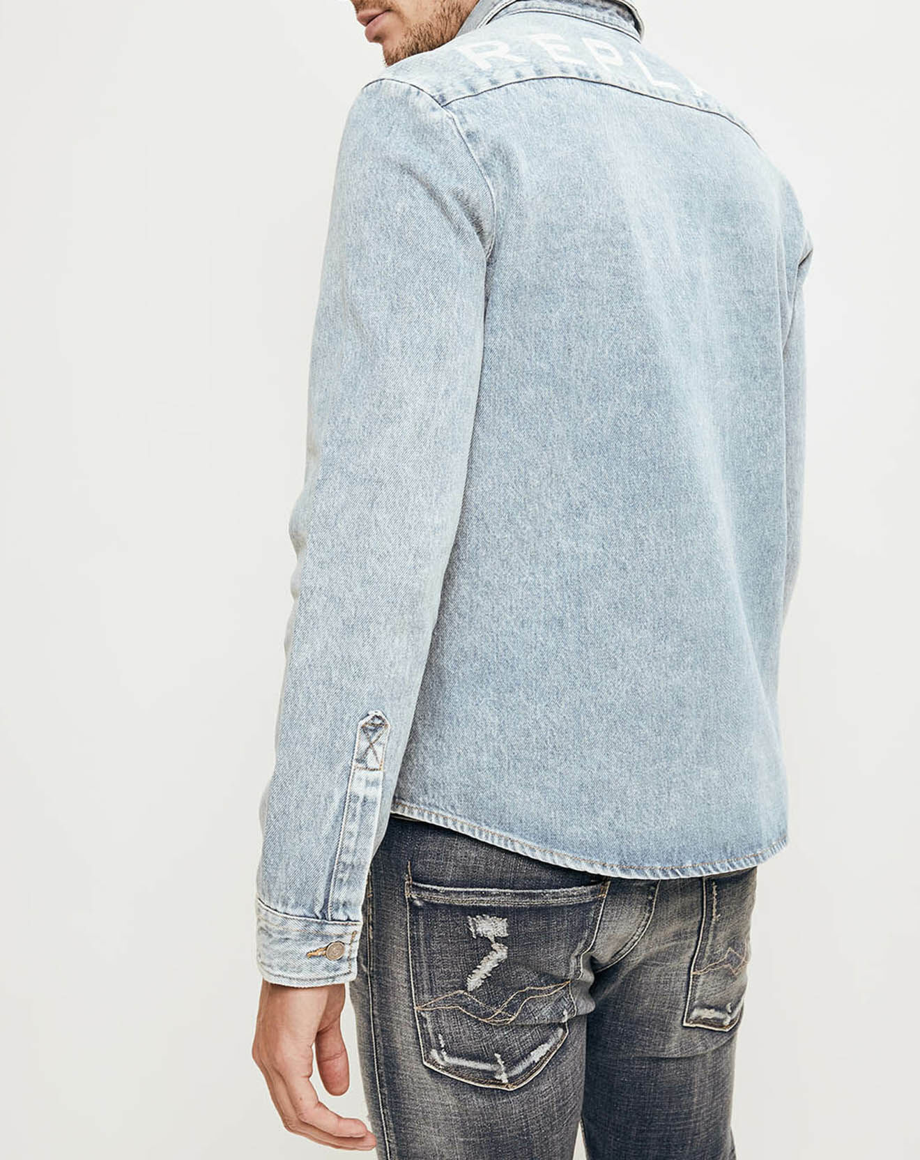 Replay Veste en denim Vintage bleu clair