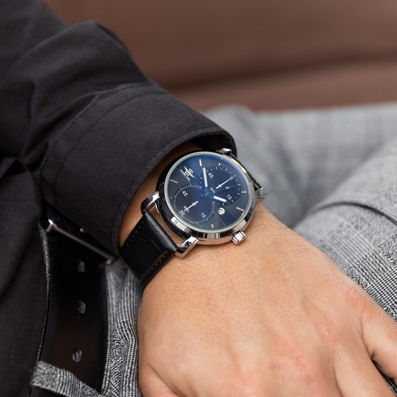 Montre Homme M. JOHN bracelet Cuir Noir