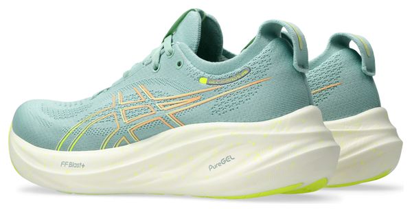 Chaussures Running Asics Gel-Nimbus 26 Vert Jaune Femme