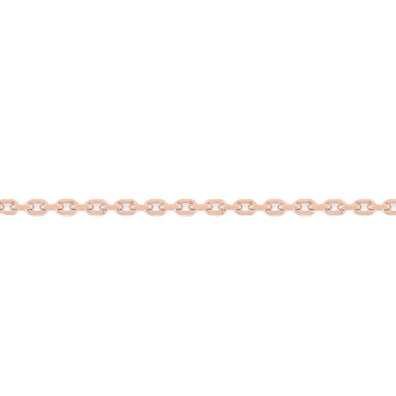 Chaîne femme 40 cm - Maille Forçat diamanté - Or rose 18 Carats - Largeur 1.15 mm