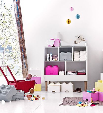 LEGO? Storage Opbevaringsboks - 4 Knopper - 25x25x18 - Lysegrå