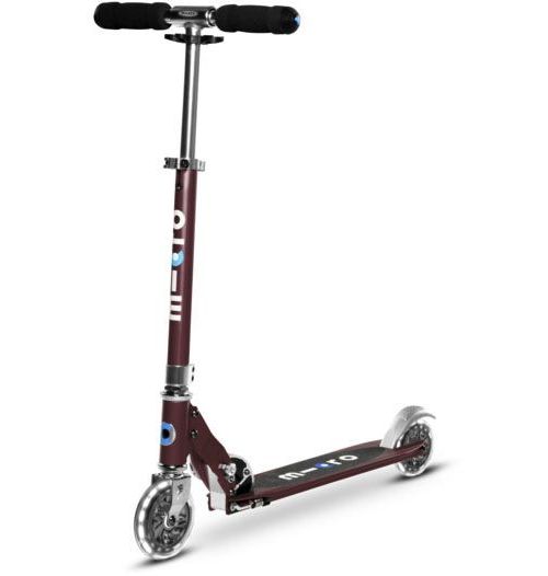 Micro Sprite LED klappbarer Aluminium Scooter mit LED-Rollen Autumn Rot