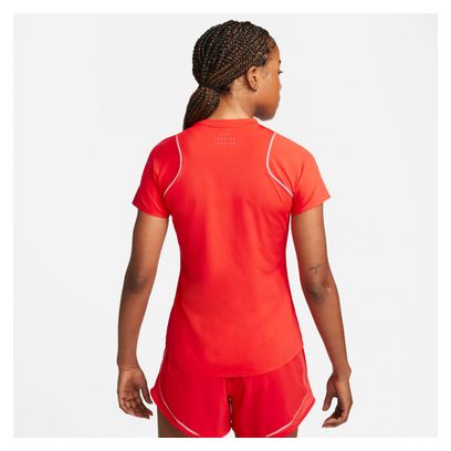 Maillot manches courtes Nike Dri-Fit Run Division Rouge Femme