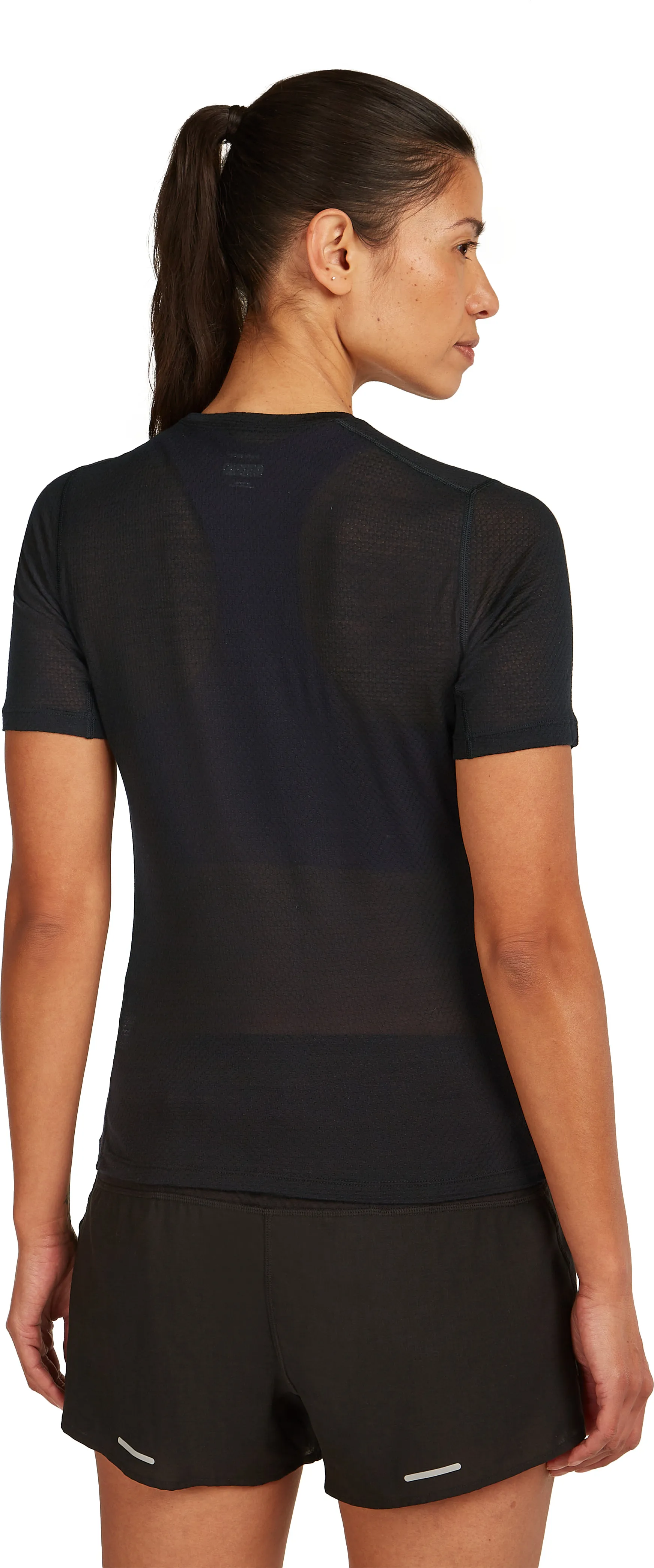 Icebreaker Women's Merino 75 Cool-Lite Featherlight Shortsleeve Crewe Black
