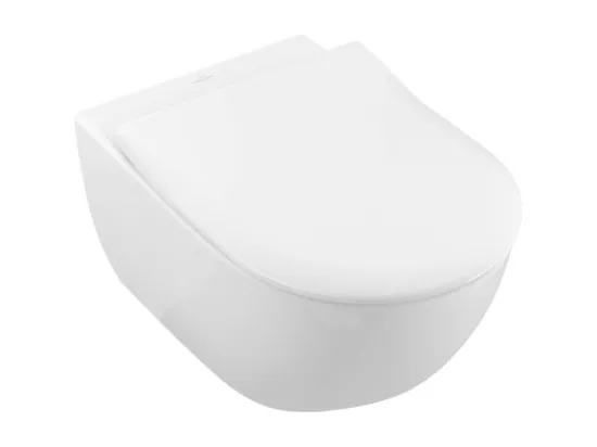 Pack WC suspendu sans bride VILLEROY ET BOCH Subway 2.0 + abattant + plaque blanche + bâti Grohe
