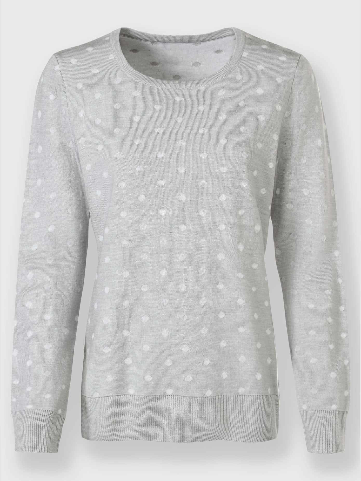 Pull à pois manches longues en jacquard