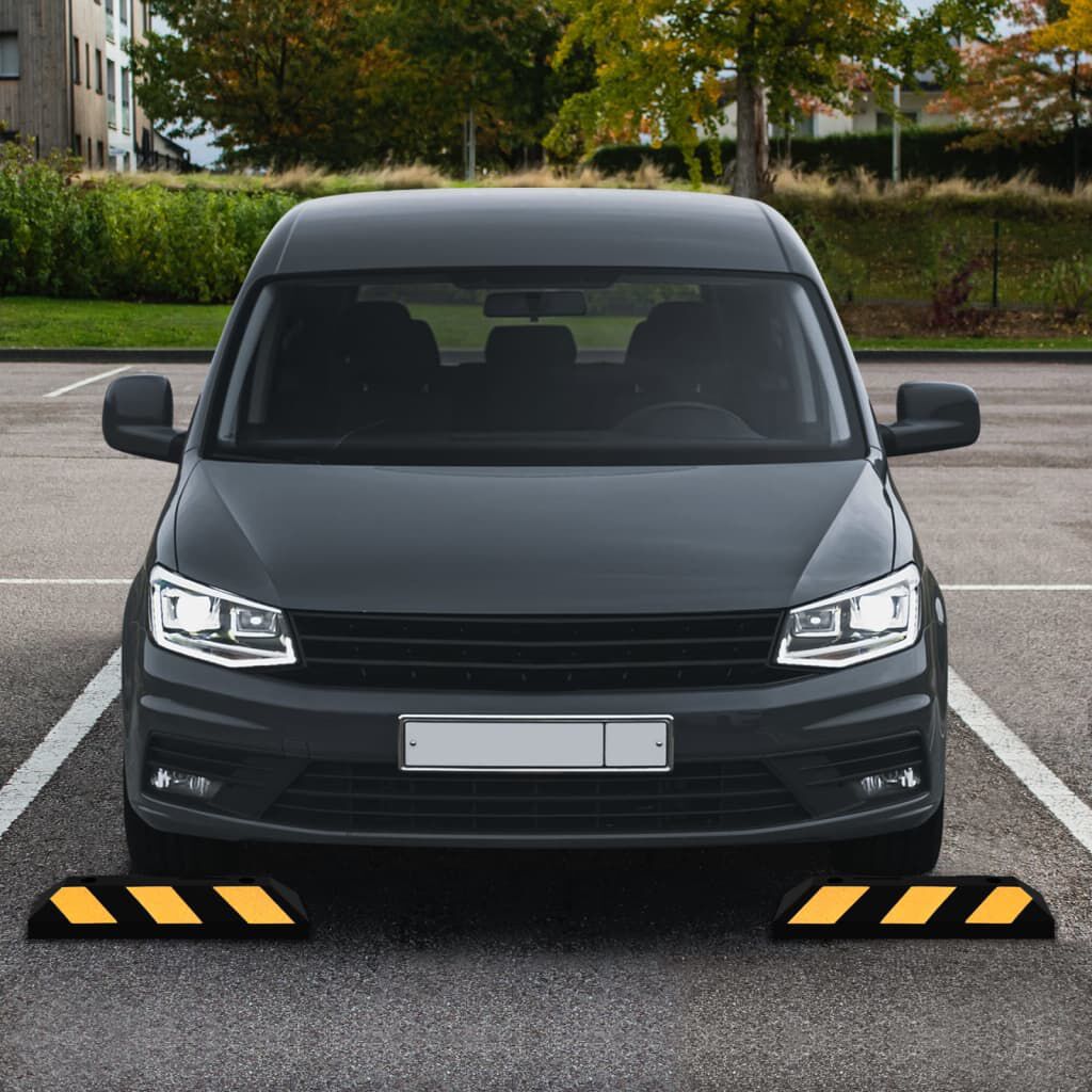 vidaXL Reflecterende parkeerdrempels, 2 stuks, 56x15x10 cm, rubber