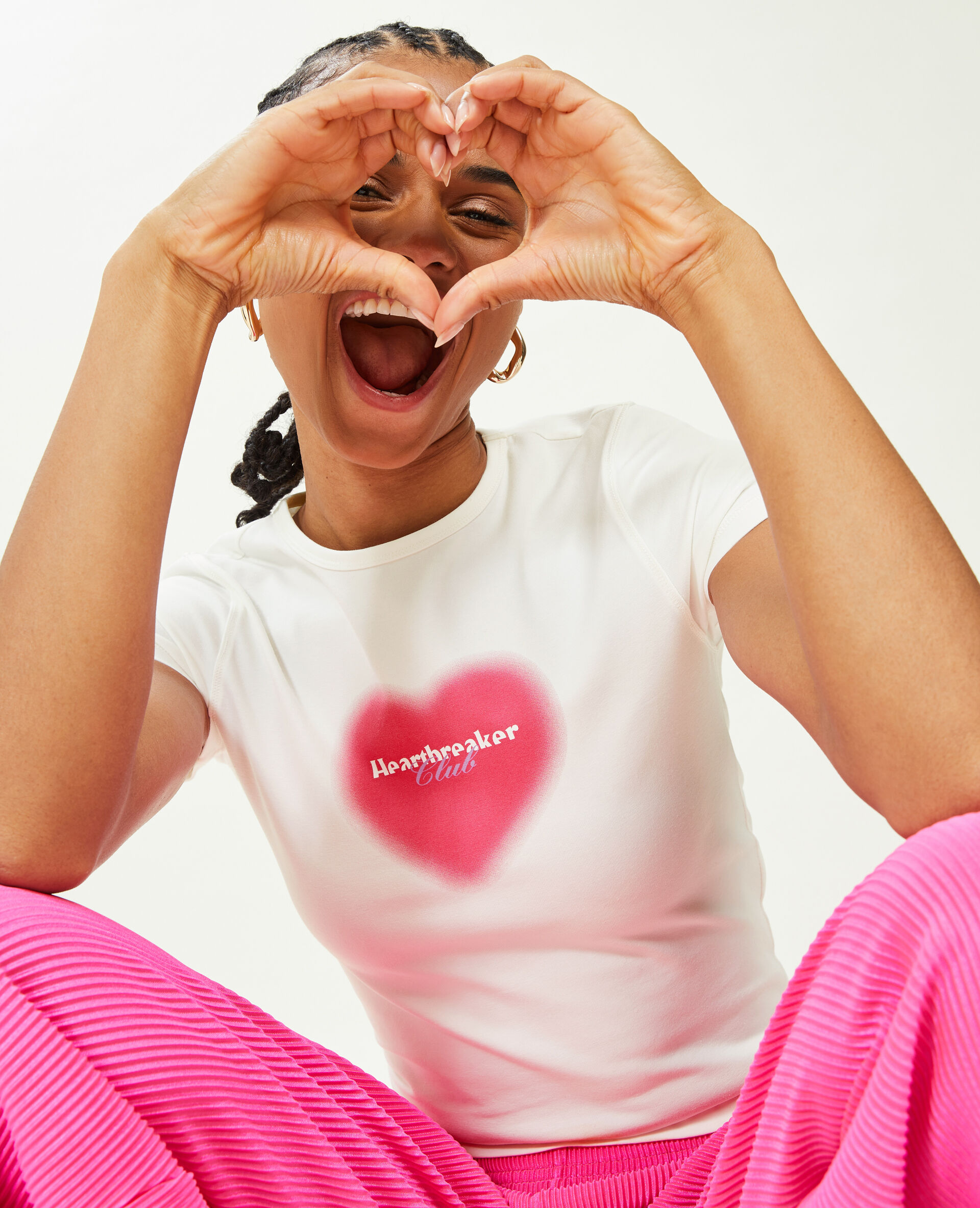 T-shirt court avec motif - Blanc