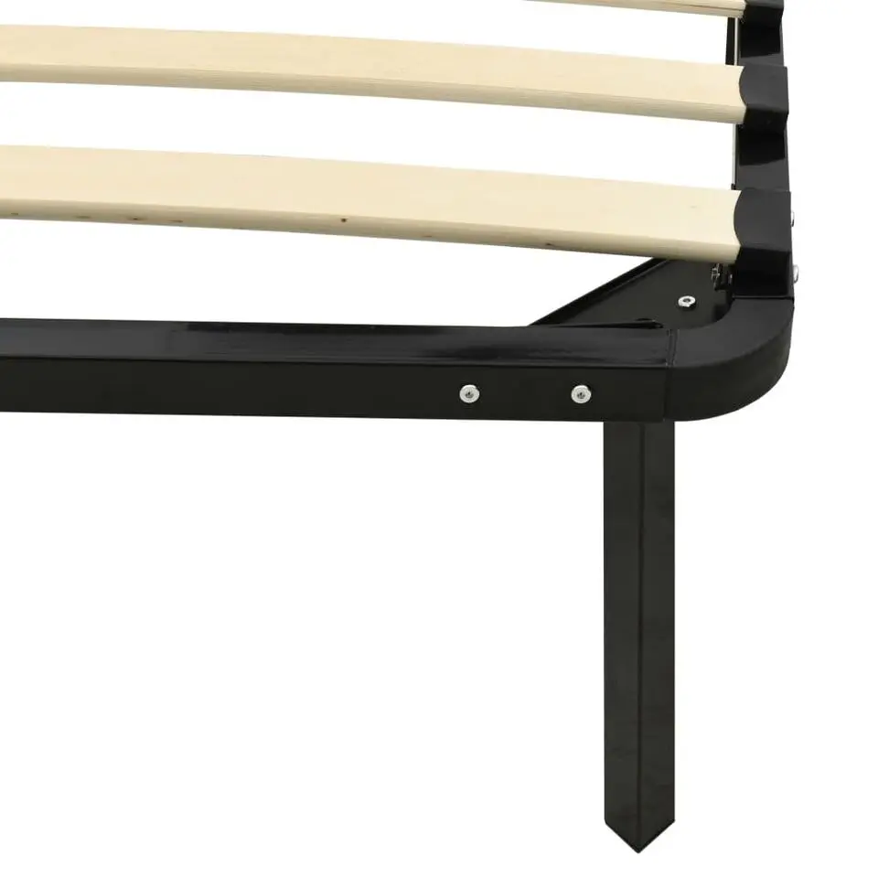 vidaXL - Bed frame met hout lattenbodem - Zwart - Metaal - 120x200 cm