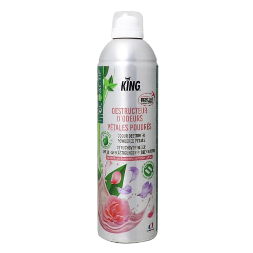 Destructeur d'odeur pétales poudrées King aérosol de 400ml