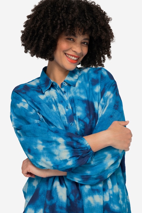 Musselin-Hemdbluse, Batikmuster