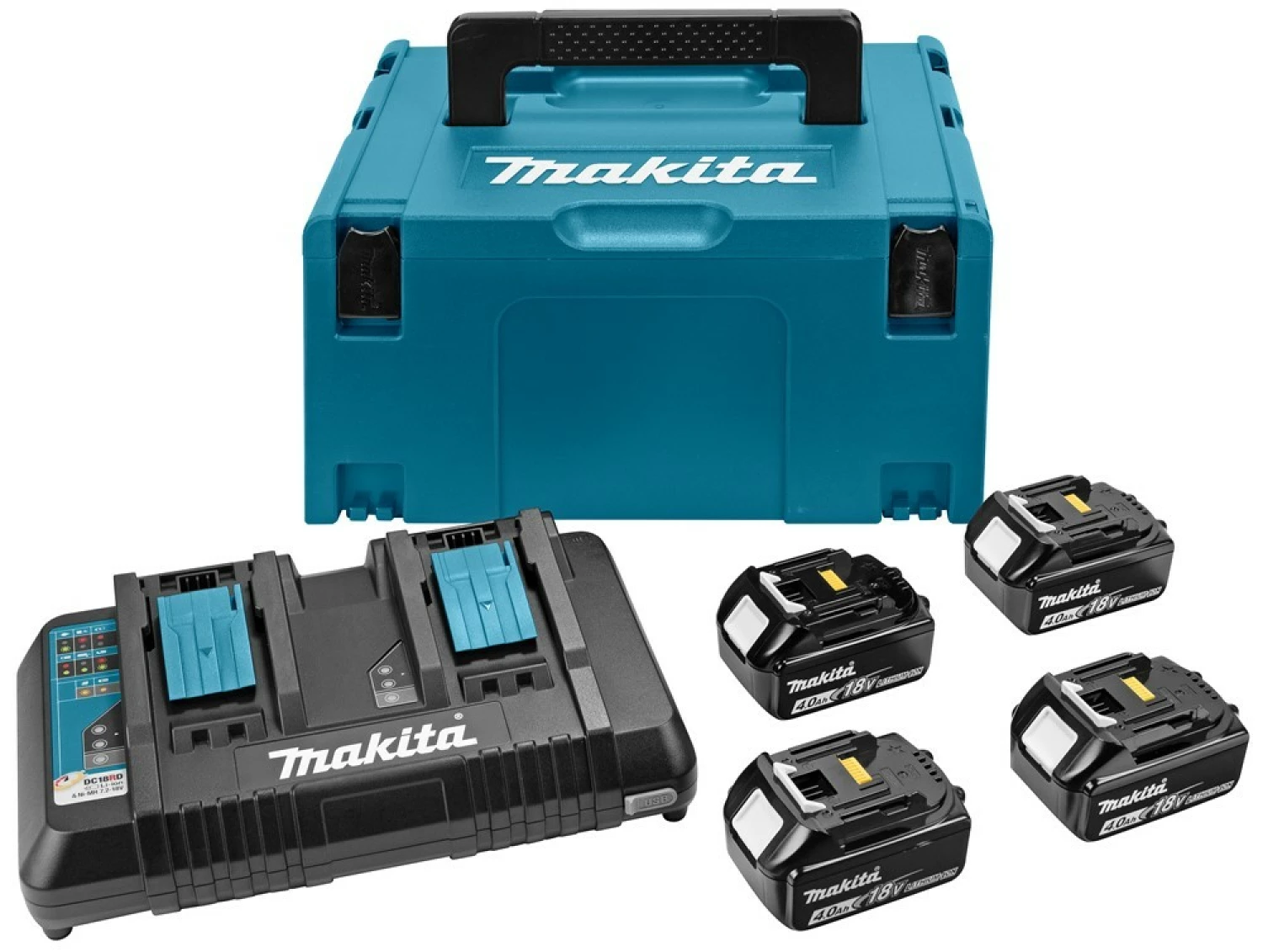 Makita 197156-9 18V Li-Ion accu starterset (4x 4.0Ah)   duolader in Mbox