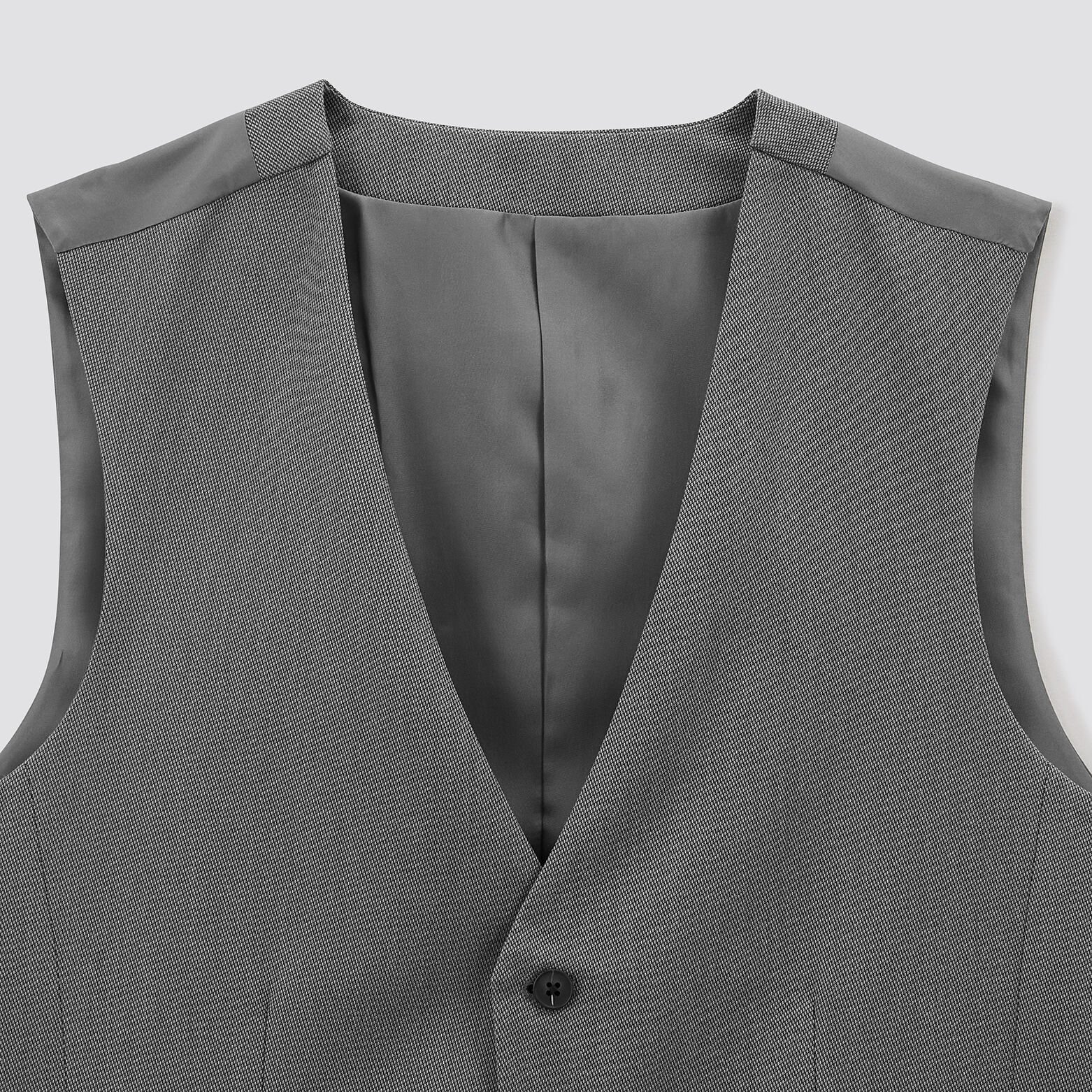 Gilet de costume uni slim Gris foncé