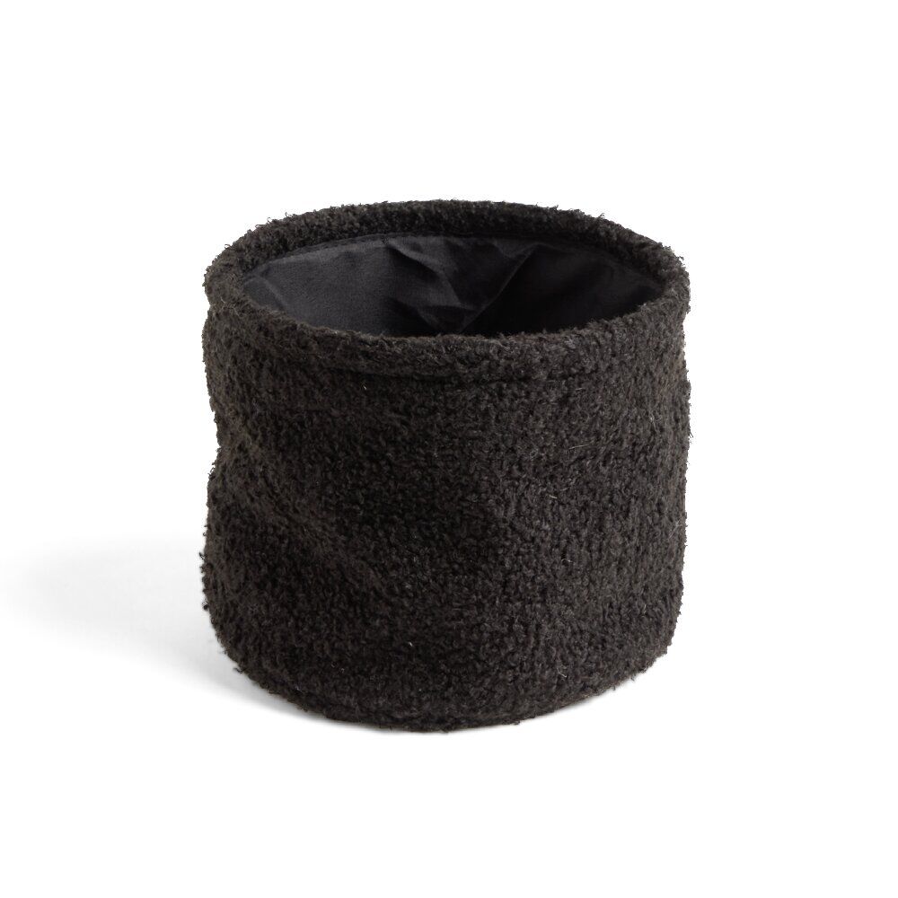 Lot de 3 panières en laine bouclée noir