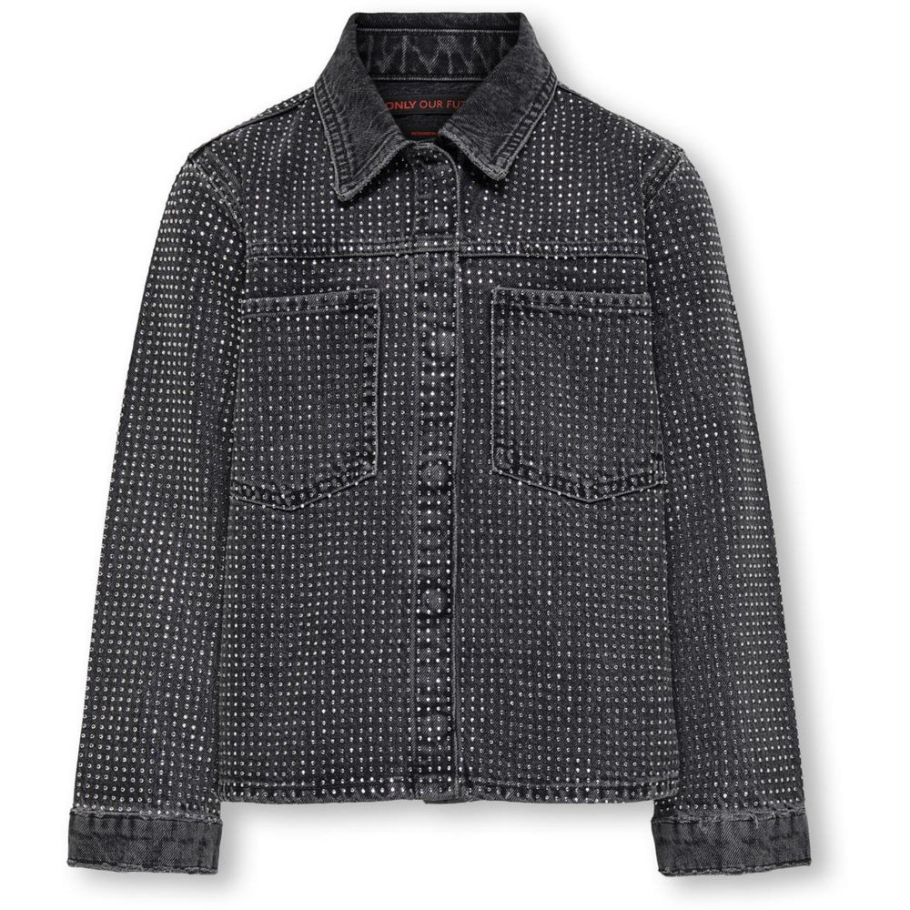 Køb kids ONLY Grey Denim Hudson Deco Denim Jakke Red Cro