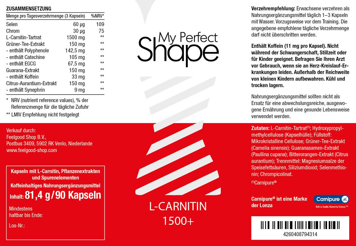 My Perfect Shape L-Carnitin 1500 plus