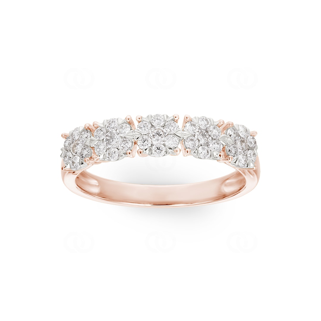 0.51 Karat Diamanten Mémoire Ring 750/18 K Roségold