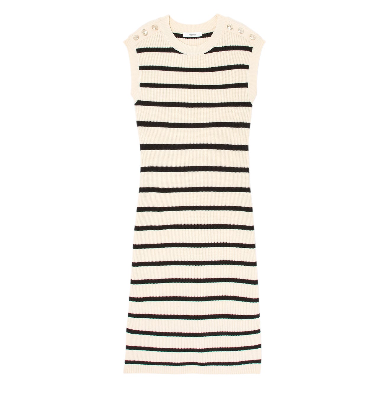 Robe marinière en tricot - Rayé Noir