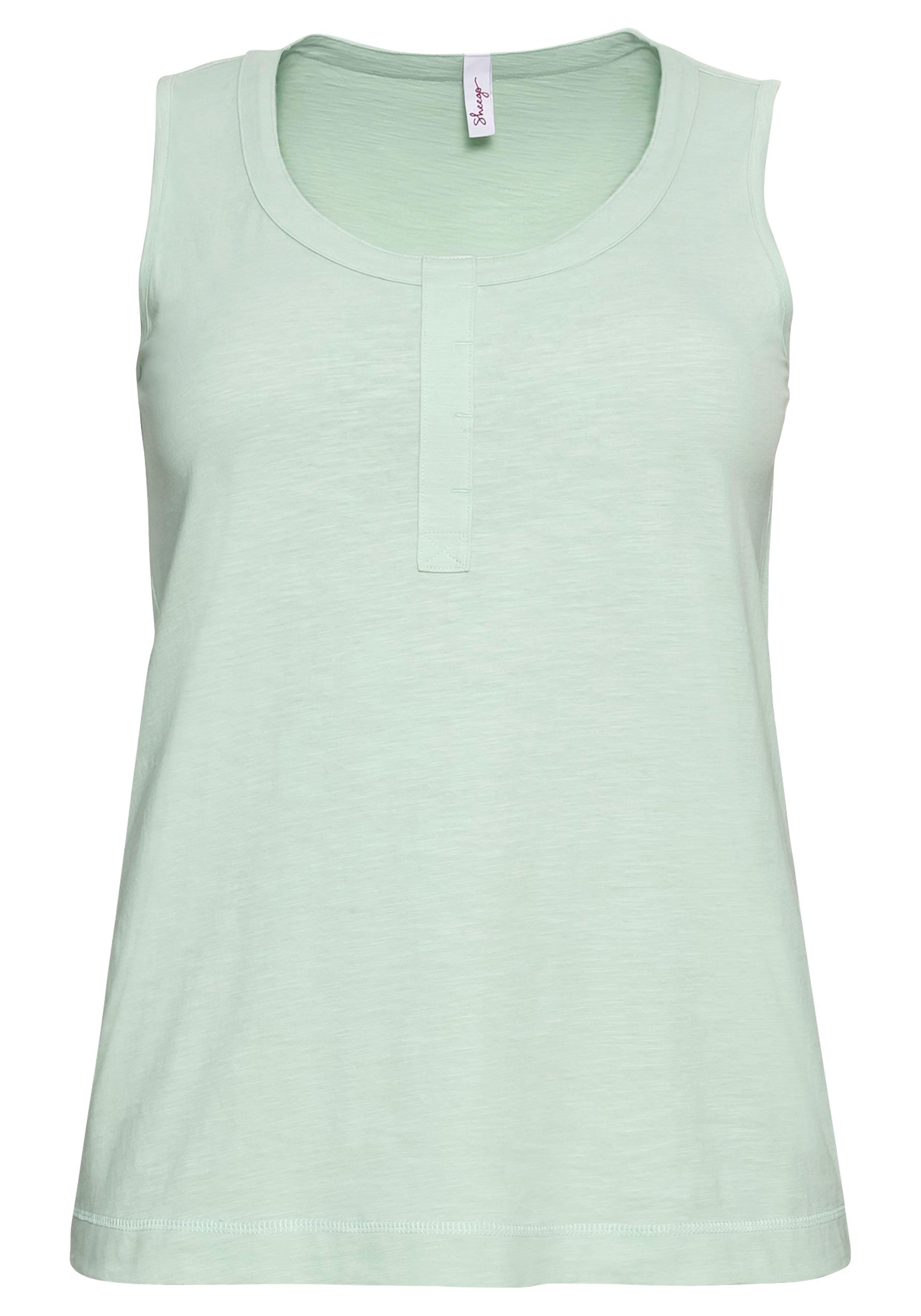 Tanktop mit Zierknopfleiste, geflammte Qualität